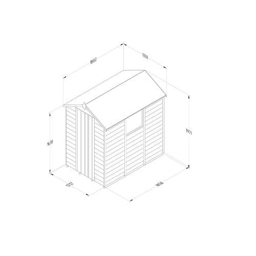 Forest Garden Apex Overlap Shed - 6' x 4'