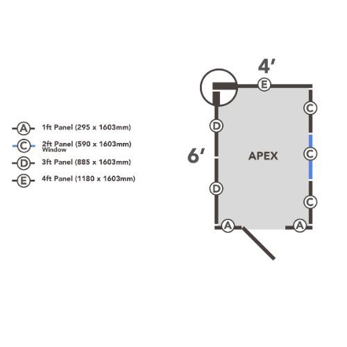 Forest Garden Apex Overlap Shed - 6' x 4'