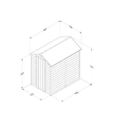 Forest Garden Apex Overlap Shed - No Window - 6' x 4'