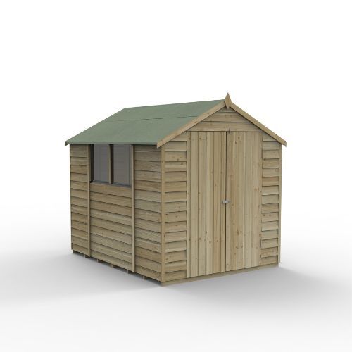 Forest Garden Apex Overlap Shed - Double Door - 8' x 6'