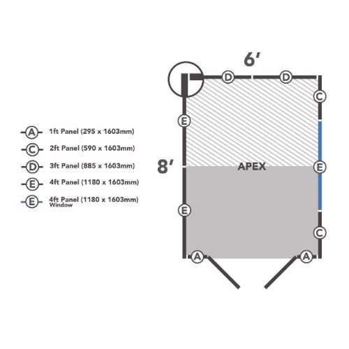 Forest Garden Apex Overlap Shed - 8' x 6'