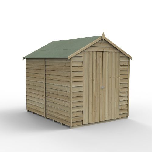 Forest Garden Apex Overlap Shed - Double Door No Window - 8' x 6'