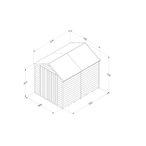 Forest Garden Apex Overlap Shed - Double Door No Window - 8' x 6'