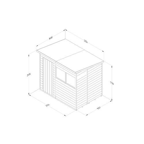 Forest Garden Pent Overlap Shed - 7' x 5'