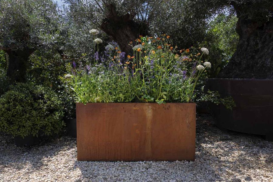 Corten Steel Tall Trough Planter - 1200mm x 300mm x 600mm