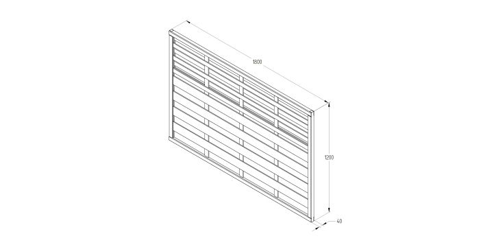 Pressure Treated Decorative Fence Panel - Kyoto - 1800mm x 1200mm