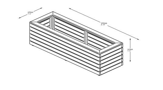 Long Wooden Planter - 1200mm x 400mm