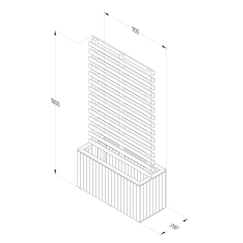 Living Screen Wooden Planter - 900mm x 390mm