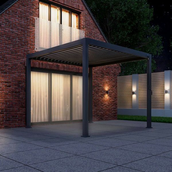 Titan Aluminium Pergola - 3000mm Square - Grey