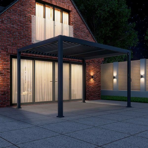 Titan Aluminium Pergola - 3600mm x 3000mm Rectangular - Grey