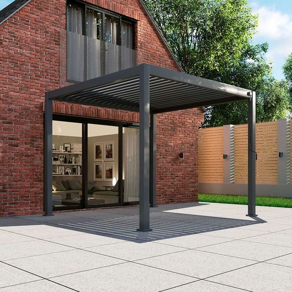 Titan Aluminium Pergola - 3600mm Square - Grey