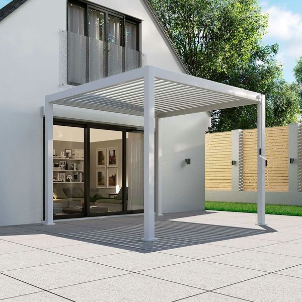 Titan Aluminium Pergola - 3600mm Square - White