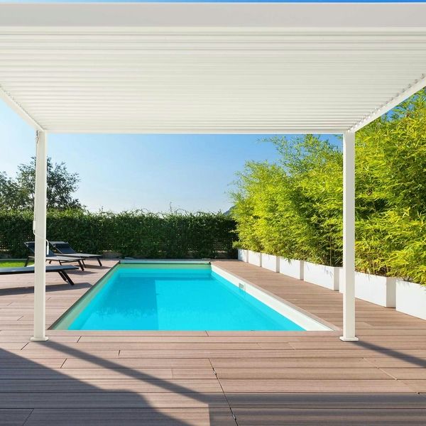 Titan Aluminium Pergola - 3600mm Square - White