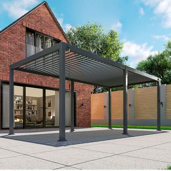 Titan Aluminium Pergola - 6000mm x 3000mm Rectangular - Grey