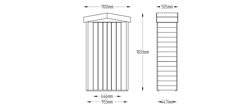 Pressure Treated Apex Tall Garden Store - 6' x 3'6