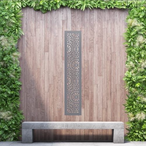 Aluminium Privacy Screen Bloom - Wall Mounted - 1800mm x 300mm Grey