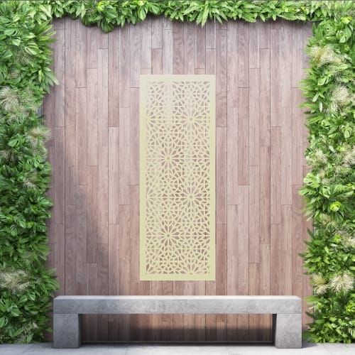 Aluminium Privacy Screen Bloom - Wall Mounted - 1800mm x 600mm Cream