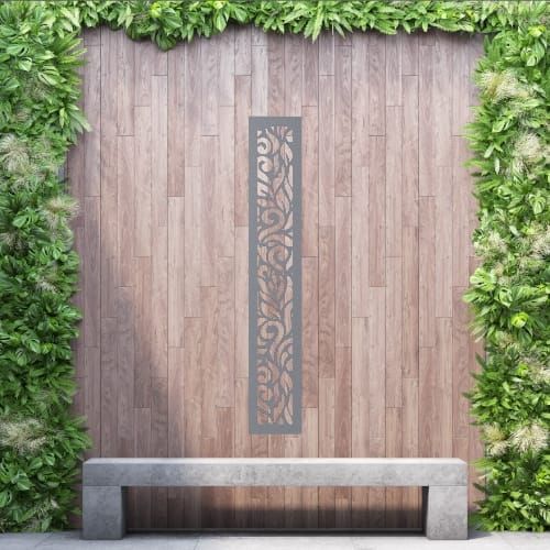 Aluminium Privacy Screen Botanical - Free Standing - 1800mm x 300mm Grey