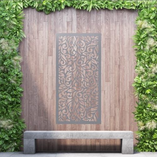 Aluminium Privacy Screen Botanical - Free Standing - 1800mm x 900mm Grey