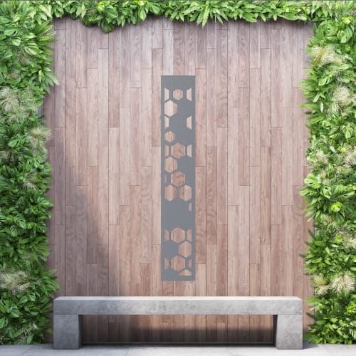 Aluminium Privacy Screen Honeycombe - Wall Mounted - 1800mm x 300mm Grey