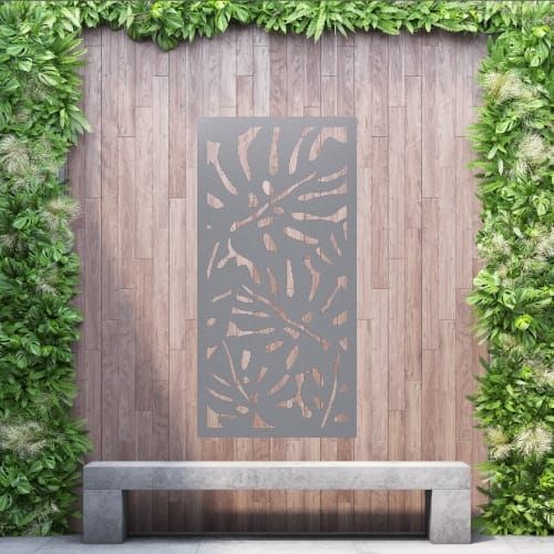 Aluminium Privacy Screen Monstera - Wall Mounted - 1800mm x 900mm Grey