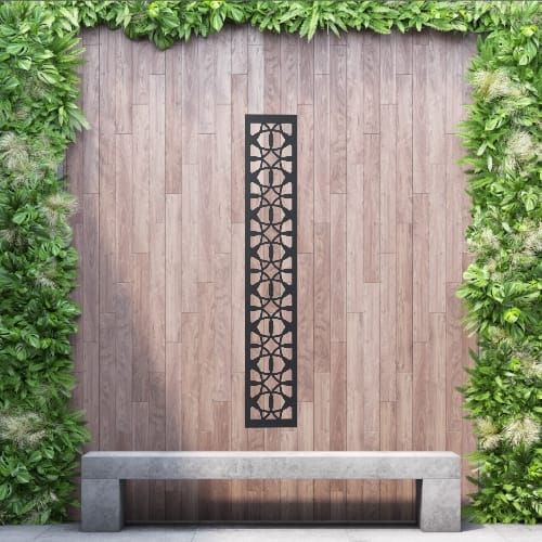 Aluminium Privacy Screen Morroco - Wall Mounted - 1800mm x 300mm Black