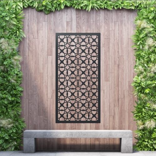 Aluminium Privacy Screen Morroco - Free Standing - 1800mm x 900mm Black