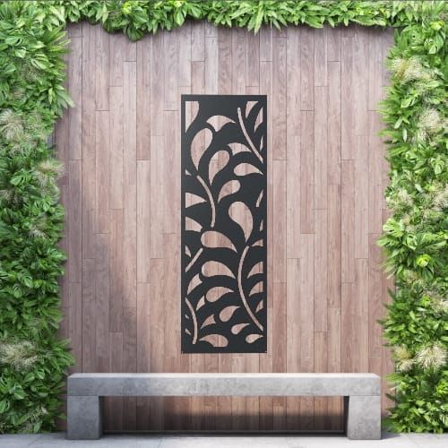 Aluminium Privacy Screen Paisley - Free Standing - 1800mm x 600mm Black