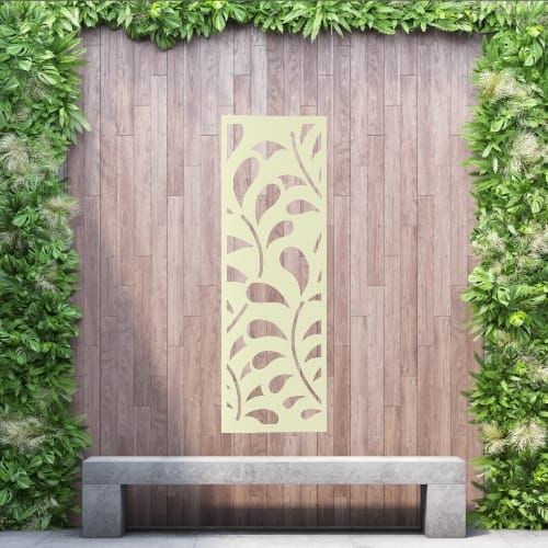 Aluminium Privacy Screen Paisley - Wall Mounted - 1800mm x 600mm Cream