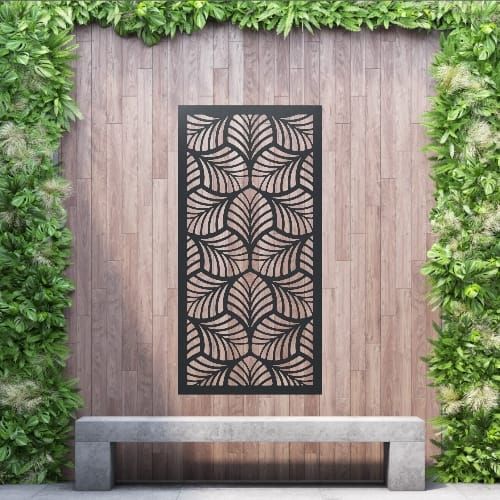 Aluminium Privacy Screen Setosa - Wall Mounted - 1800mm x 900mm Black