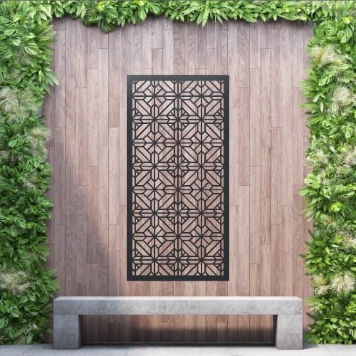 Aluminium Privacy Screen Talavera - Wall Mounted - 1800mm x 900mm Black