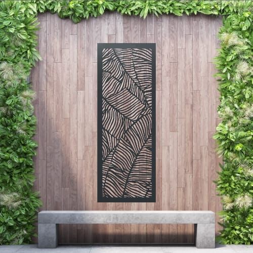 Aluminium Privacy Screen Willow - Wall Mounted - 1800mm x 600mm Black