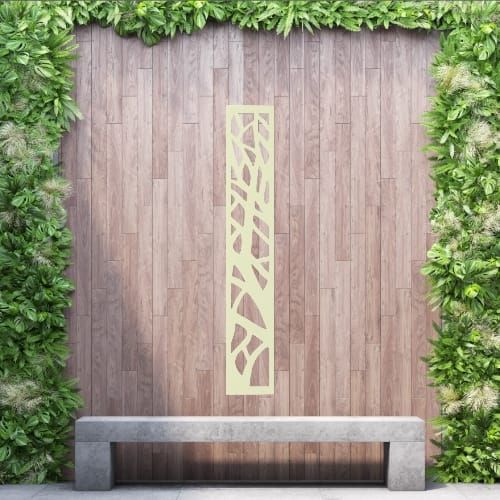 Aluminium Privacy Screen Woodland - Free Standing - 1800mm x 300mm Cream