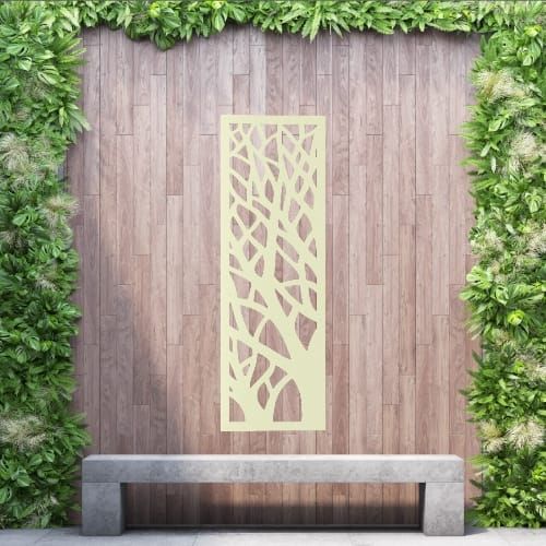 Aluminium Privacy Screen Woodland - Free Standing - 1800mm x 600mm Cream