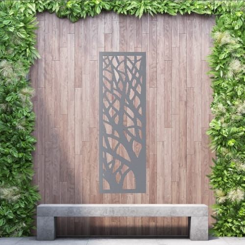 Aluminium Privacy Screen Woodland - Wall Mounted - 1800mm x 600mm Grey