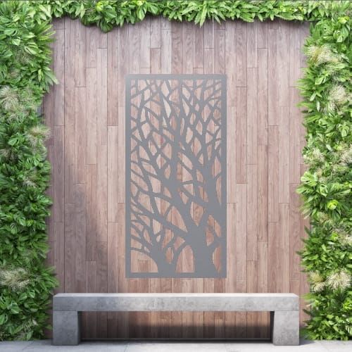 Aluminium Privacy Screen Woodland - Wall Mounted - 1800mm x 900mm Grey