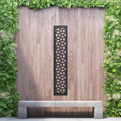 Aluminium Privacy Screen Woven - Wall Mounted - 1800mm x 300mm Black