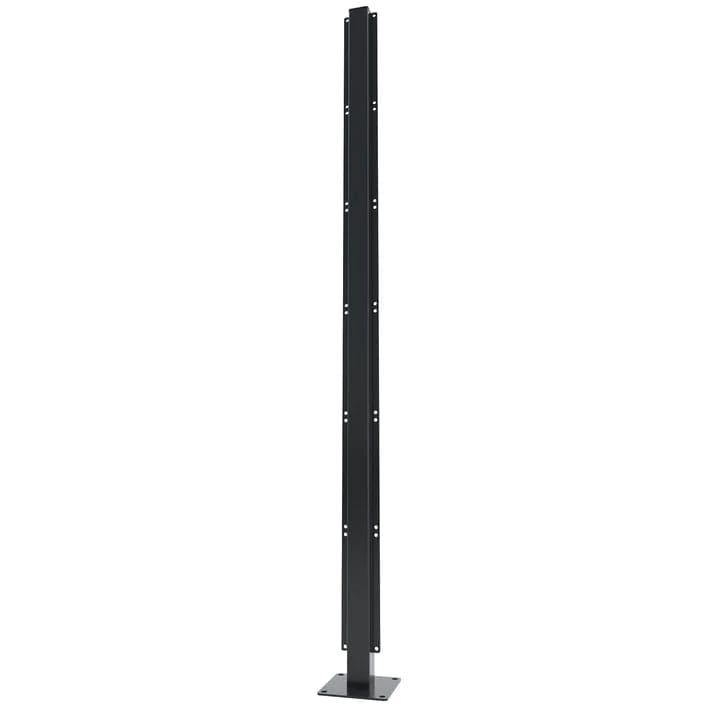 Aluminium Dual Post With Base For Privacy Screen - 1200mm x 60mm x 60mm Black