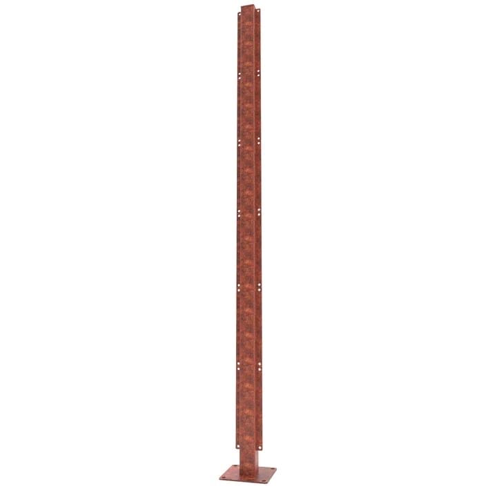 Steel Dual Post With Base For Privacy Screen - 1200mm x 60mm x 60mm Steel Corten