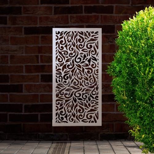 Steel Privacy Screen Botanical - Wall Mounted - 1800mm x 900mm Stainless Steel