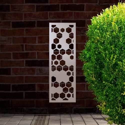 Steel Privacy Screen Honeycombe - Wall Mounted - 1800mm x 600mm Stainless Steel