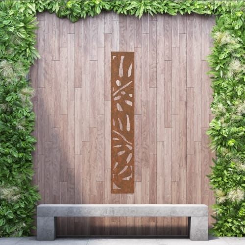 Steel Privacy Screen Monstera - Wall Mounted - 1800mm x 300mm Steel Corten