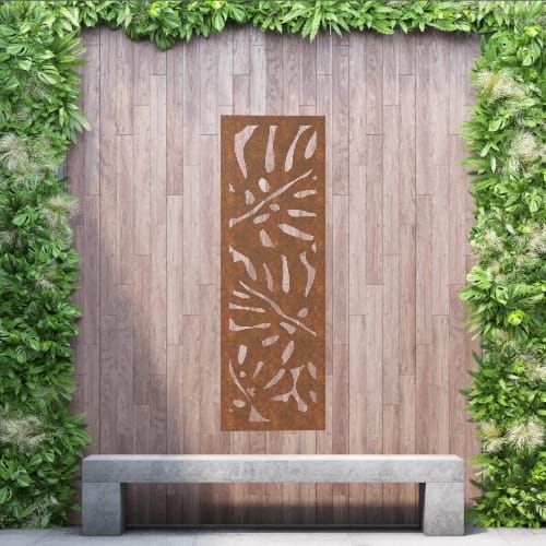 Steel Privacy Screen Monstera - Free Standing - 1800mm x 600mm Steel Corten