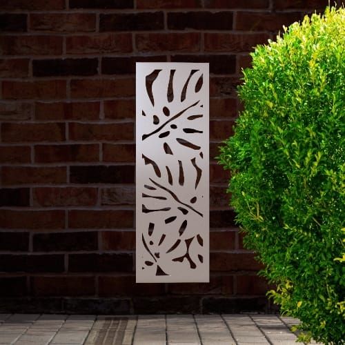 Steel Privacy Screen Monstera - Wall Mounted - 1800mm x 600mm Stainless Steel