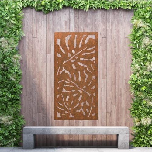 Steel Privacy Screen Monstera - Free Standing - 1800mm x 900mm Steel Corten