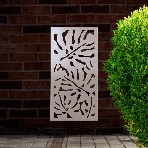 Steel Privacy Screen Monstera - Wall Mounted - 1800mm x 900mm Stainless Steel