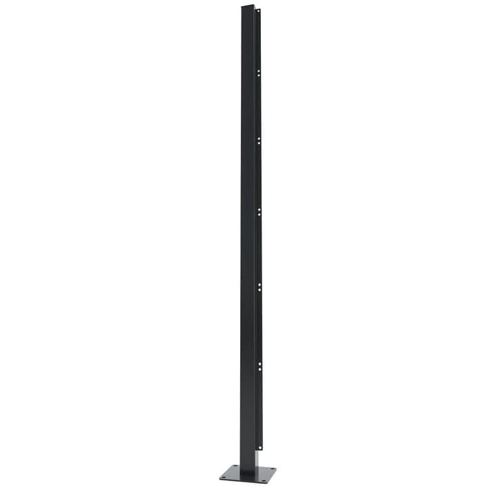 Aluminium Single Post For Casting For Privacy Screen - 1200mm x 60mm x 60mm Black