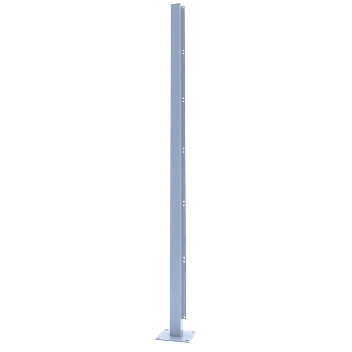 Aluminium Single Post With Base For Privacy Screen - 1200mm x 60mm x 60mm Grey