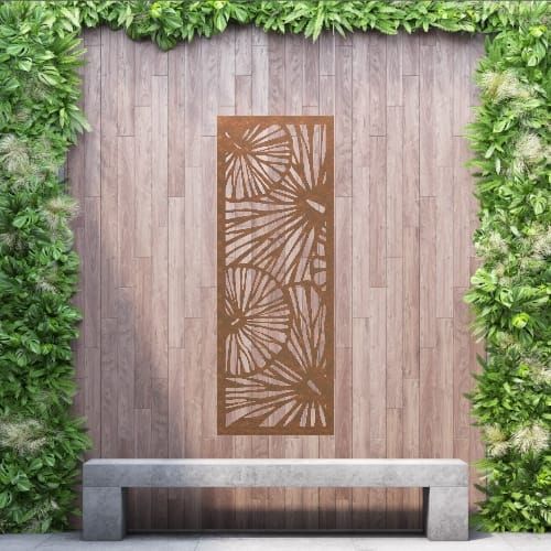 Steel Privacy Screen Segments - Wall Mounted - 1800mm x 600mm Steel Corten