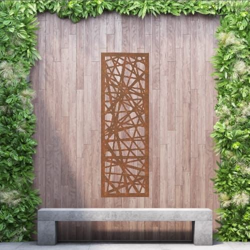 Steel Privacy Screen Tangled - Free Standing - 1800mm x 600mm Steel Corten